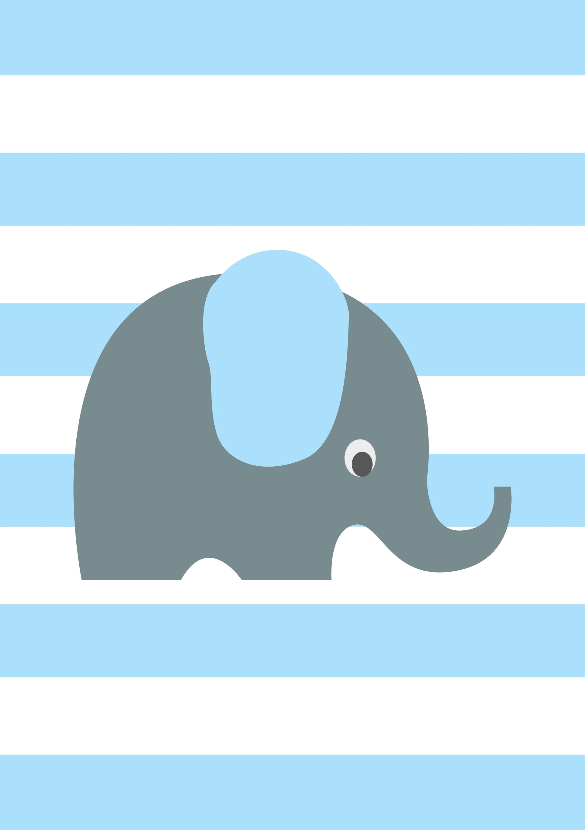 Boys: Set of 3 - Blue Grey elephant Canvas & More 