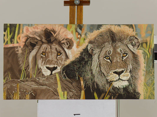 Two Large Male Lions Oil Painting Oil Painting Clive 