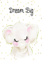 Unisex: Set of 3 Dream Big Elephant - Sweet Dreams Bear - You are loved Giraffe Canvas & More 