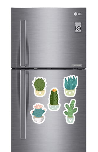 Cute Cactus Fridge Magnets - (5 PER PACK)