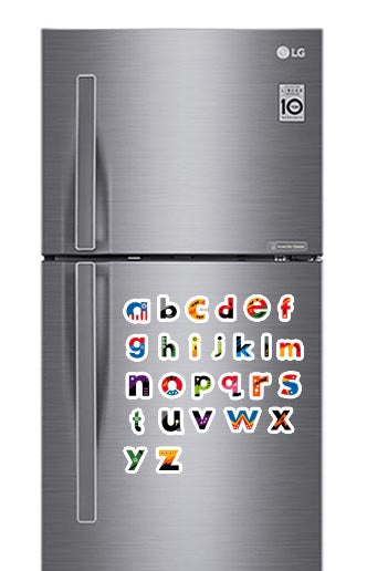 Super Hero Alphabet Lower Case Fridge Magnets - (26 PER PACK)