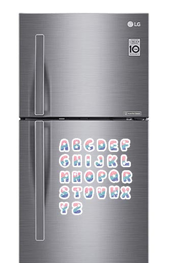 Milky Way Alphabet Photo Fridge Magnets - (26 PER PACK)