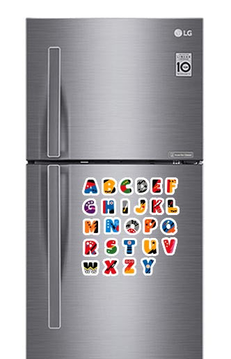 Super Hero Alphabet Fridge Magnets - (26 PER PACK)