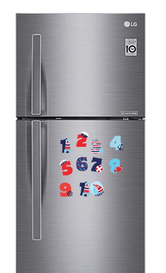 Sailor Theme Numbers Photo Fridge Magnets - (11 PER PACK)