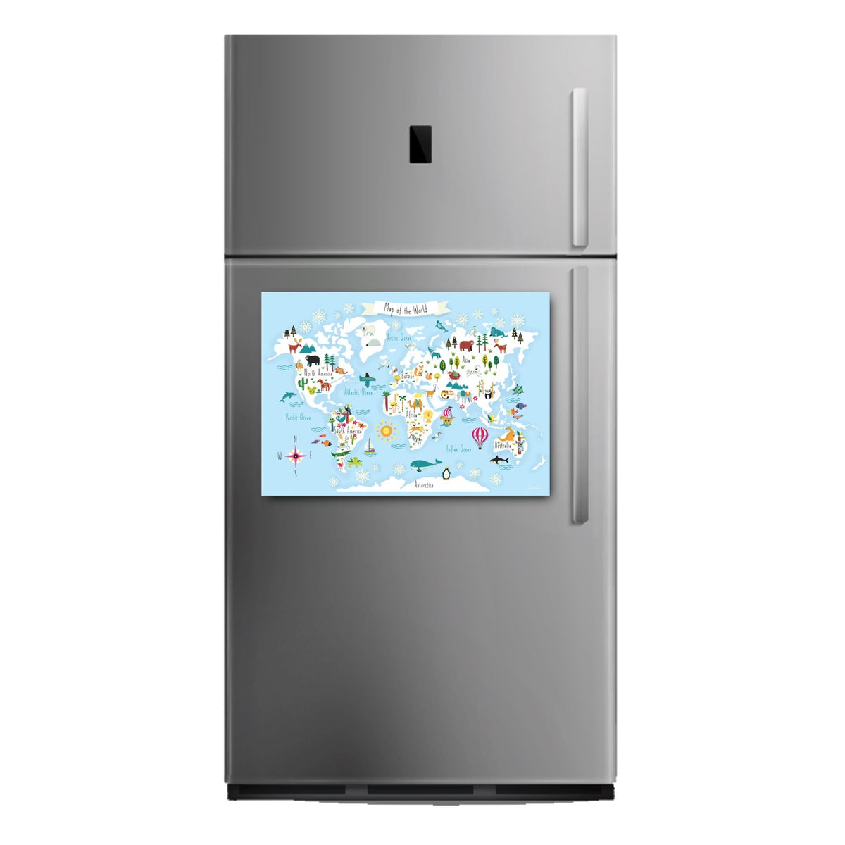 Kids World Map Fridge Magnet (A3) – Canvas & More