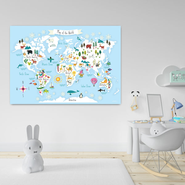 Kids World Map Poster (A1) – Canvas & More