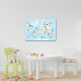 Kids World Map Vinyl Decal (A3)