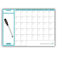 Large Write ‘n Wipe Magnetic Fridge Monthly Planner Calendar with 3-in-1 Marker