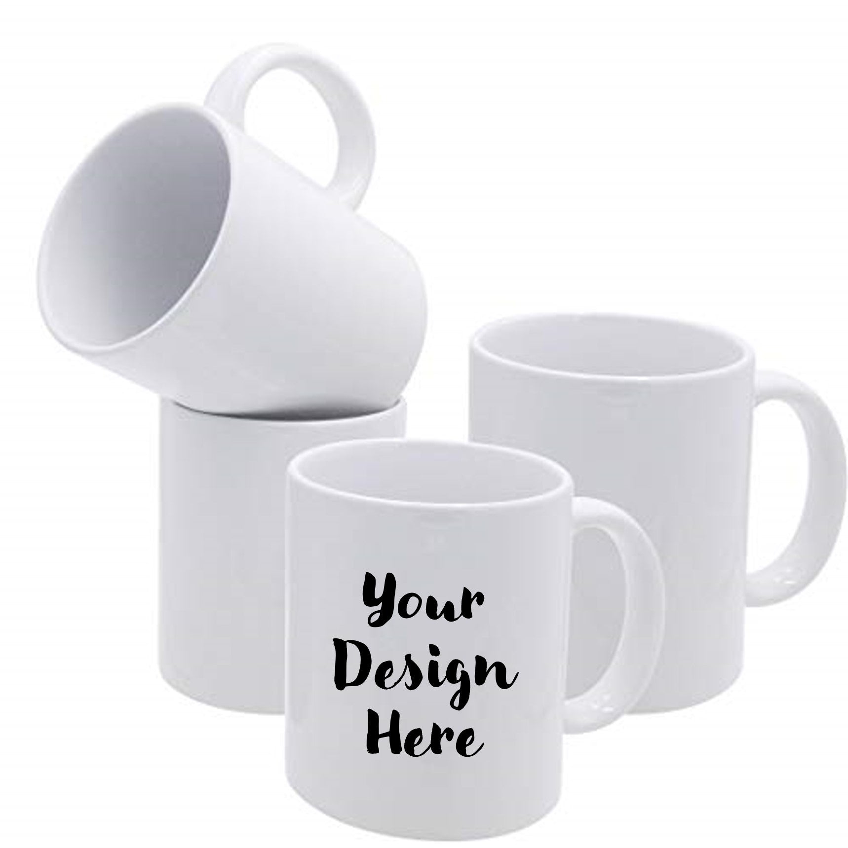 4x Blank Mugs with your Design, Logo or Image