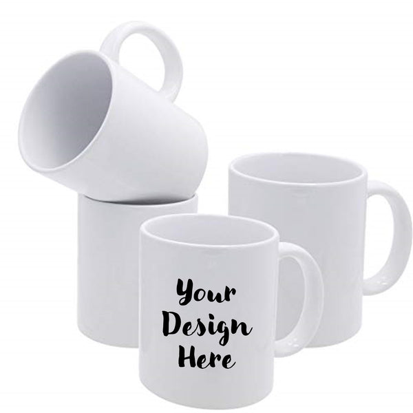 Blank Mug with your Design, Logo or Image (Pack of 4)