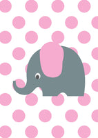 Girls: Set of 3 - Pink Grey elephant Canvas & More 