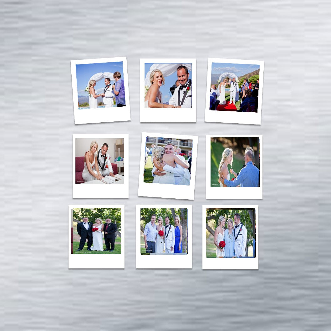 Polaroid-Styled Photo Fridge Magnets - personalised (9 PER PACK) LARGE *10cm x 12cm