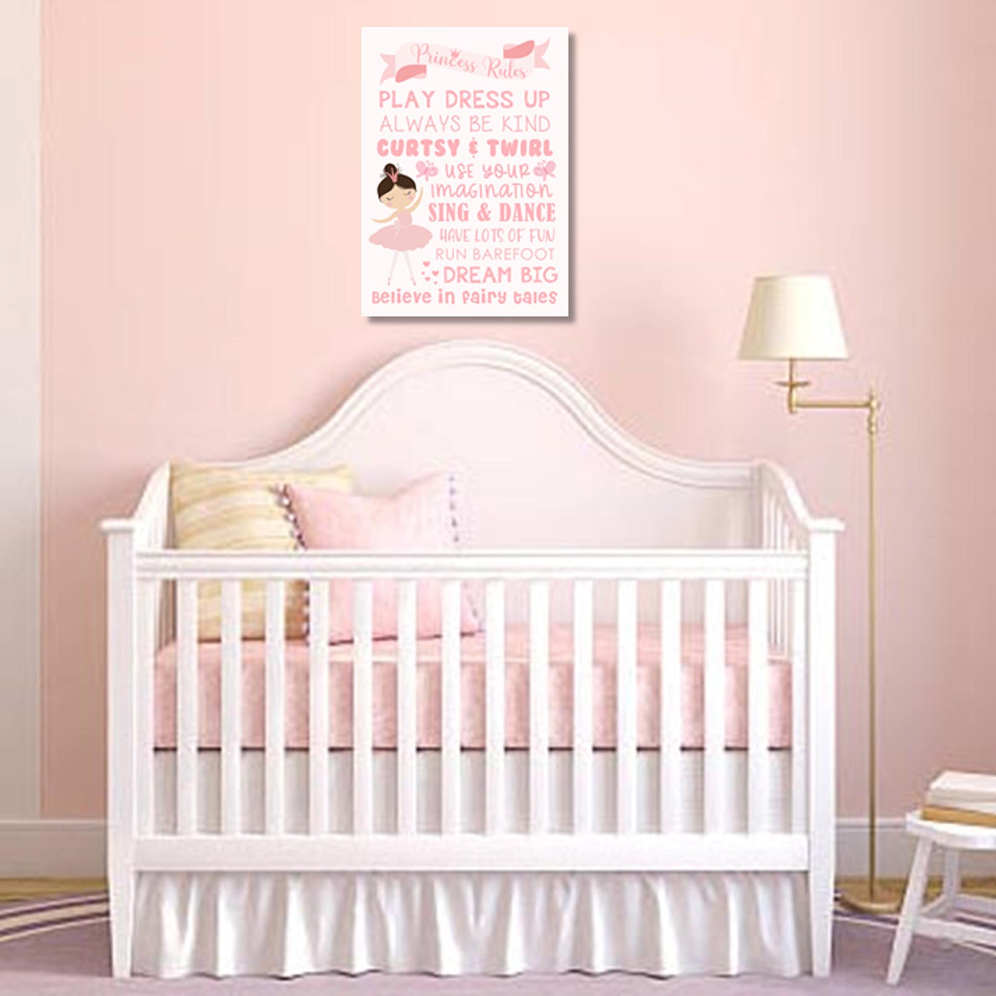 Girls: Set of 1 - Princess Rules Canvas & More 