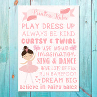 Girls: Set of 1 - Princess Rules Canvas & More 