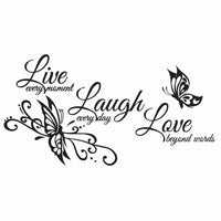Large Vinyl Wall Art Sticker Quote: Live | Laugh | Love