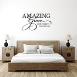 Large Vinyl Wall Art Sticker Quote: Amazing Grace how sweet the sound