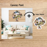 Family Tree Collage Canvas Print & Fridge Magnet Combo