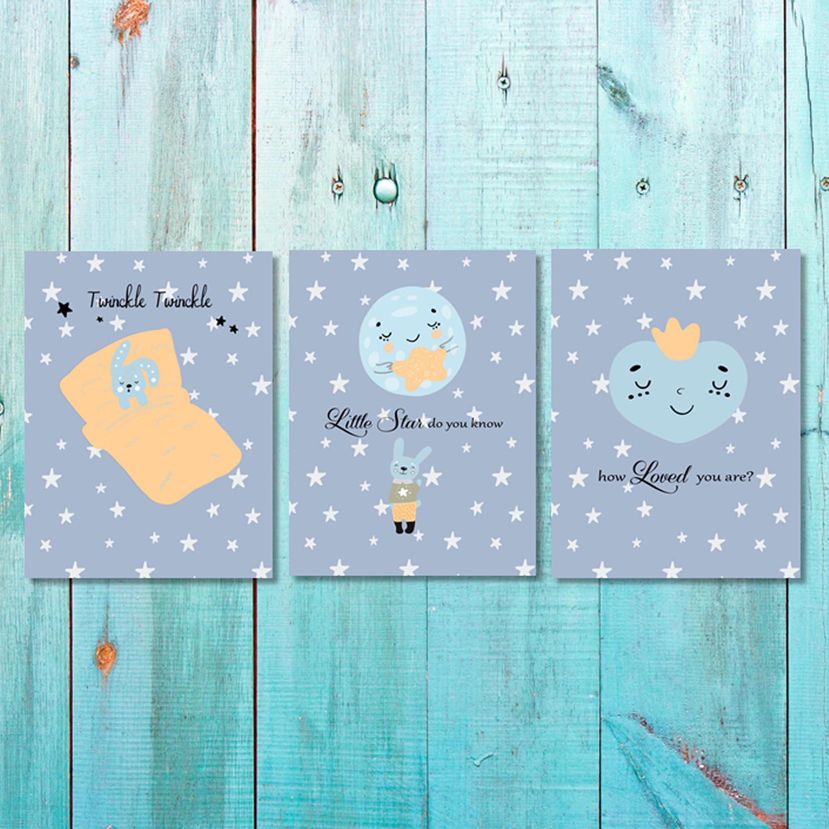 Set of 3 Boys - Twinckle Twinckle Canvas & More 