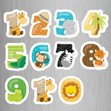 Safari Theme Numbers Photo Fridge Magnets - (11 PER PACK)