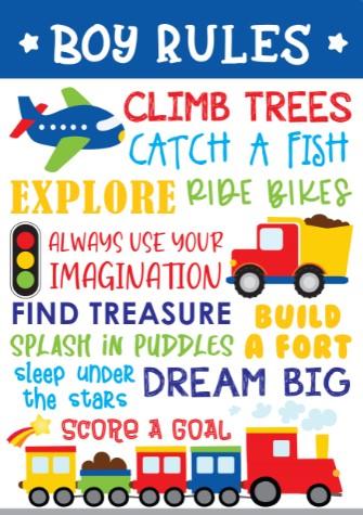Boys: Set of 1 - Boys Rules Canvas & More 