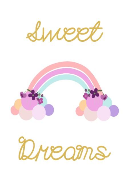Girls: Set of 3 - Sweet Dreams Little Unicorn Princess Canvas & More 