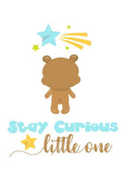 Unisex: Set of 3 - Stay curious little Bear (available in 3 colors) Canvas & More 3x A4 Plain white 