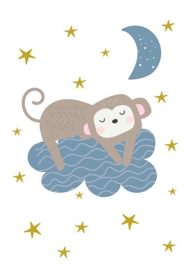 Boys: Set of 3 - Dream Big, Aim for the Stars Little Monkey Canvas & More 