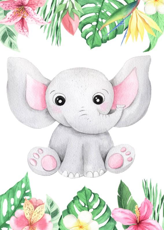 Girls: Set of 3 - Watercolor-Tropical-Animals (1) Canvas & More 