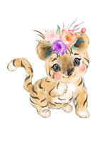 Girls: Set of 3 - Watercolor Baby Tiger