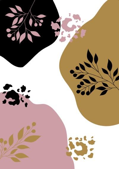 Set of 3 - Abstract floral blush gold Canvas & More 