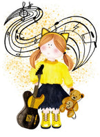 Girls: Set of 1 - Girl with a Guitar