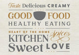 Wall Art Quote: Taste Delicious Creamy Good Food Healthy Eating Heart of the Home Canvas & More 