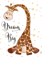 Unisex:  Set of 3 - Giraffe with closed eyes dream big