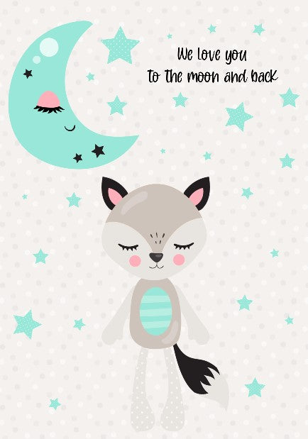 Boys: Set of 1 - We love you to the moon and back (Fox)