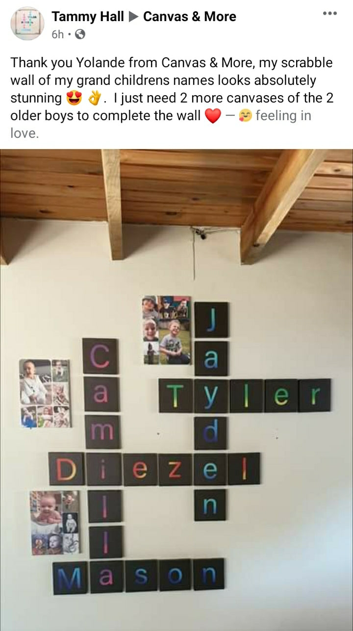 Scrabble Name Canvas Wall Art (Individual Letters)