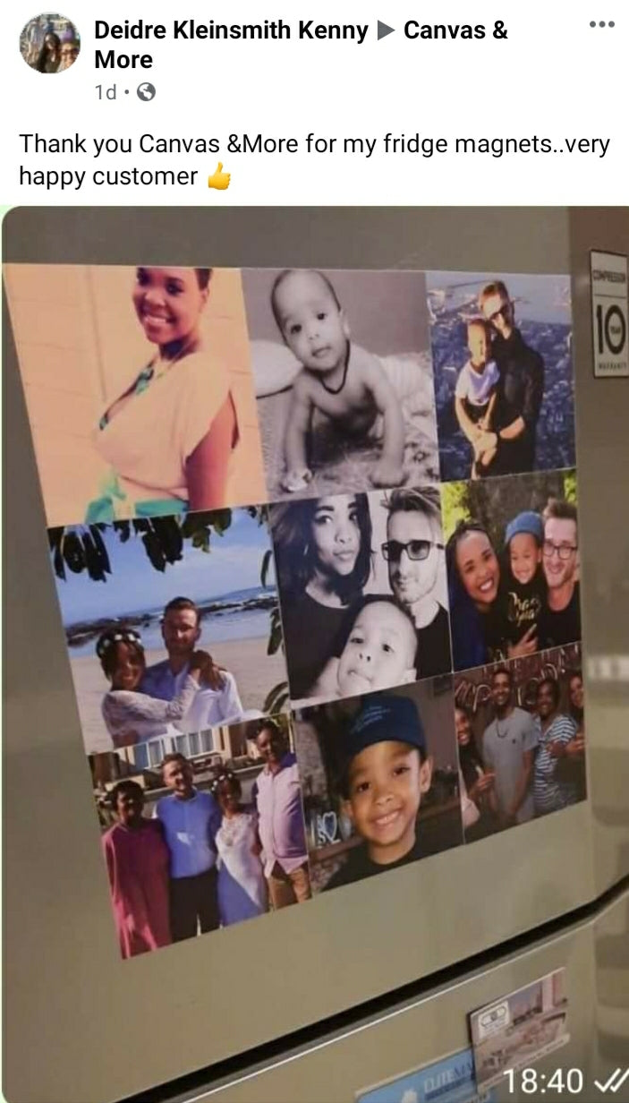 Square Photo Fridge Magnets - personalised (9 PER PACK) LARGE 10cm x 10cm