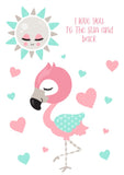 Girls: Set of 1 -  I love you to the Sun and back (Flamingo)