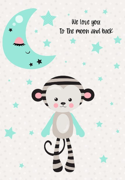 Boys: Set of 1 - We love you to the moon and back (Monkey)