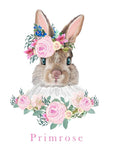 Girls:  Set of 1 - Watercolor flower Bunny (2)