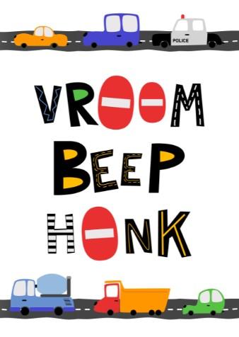 Boys: Set of 3 - Cars Vroom,Beep,Honk Canvas & More 