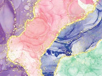 Alcohol-Ink-Gold-Glitter Canvas Prints Canvas & More A2 Purple-Pink-Blue-Green-Gold Glitter 