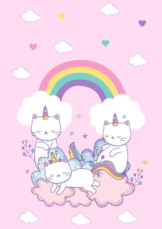 Girls:  Set of 1 -  Cute unicorn Cats