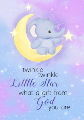 Girls: Set of 3 - Baby elephant on the moon Canvas & More 