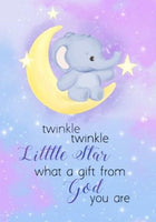 Girls: Set of 3 - Baby elephant on the moon Canvas & More 