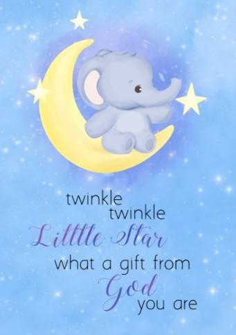 Boys: Set of 3 - Baby elephant on the moon Canvas & More 