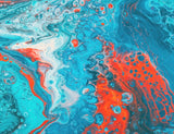 Abstract orange and aqua Print Canvas & More 