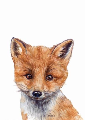 Unisex: Set of 1 - Watercolor Fox Canvas & More 