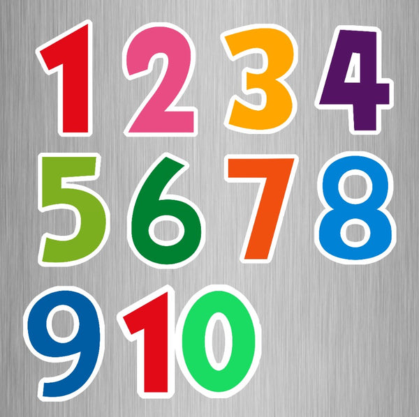 Plain Theme Numbers Photo Fridge Magnets - (11 PER PACK)