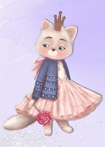 Girls:  Set of 1 -  Cute Kitty with balloon