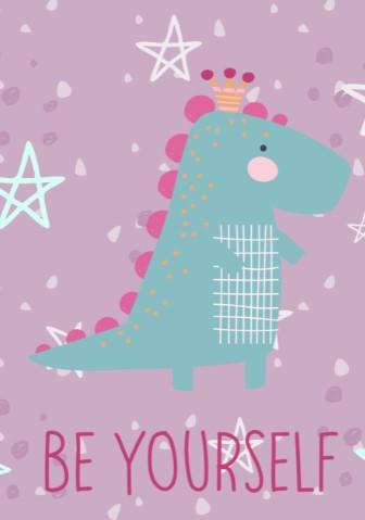 Set of 3 Girls Dino Girl Canvas & More 